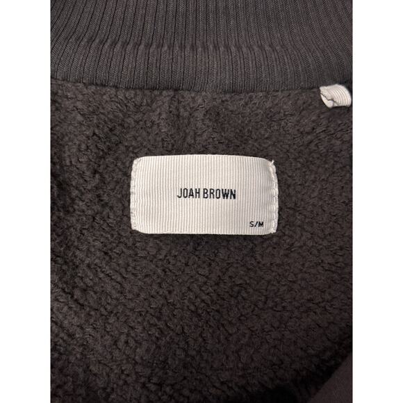 Joah Brown Sweatshirt Small / Medium Womens Gray Retro Half Zip Fleece Pullover - Picture 7 of 8